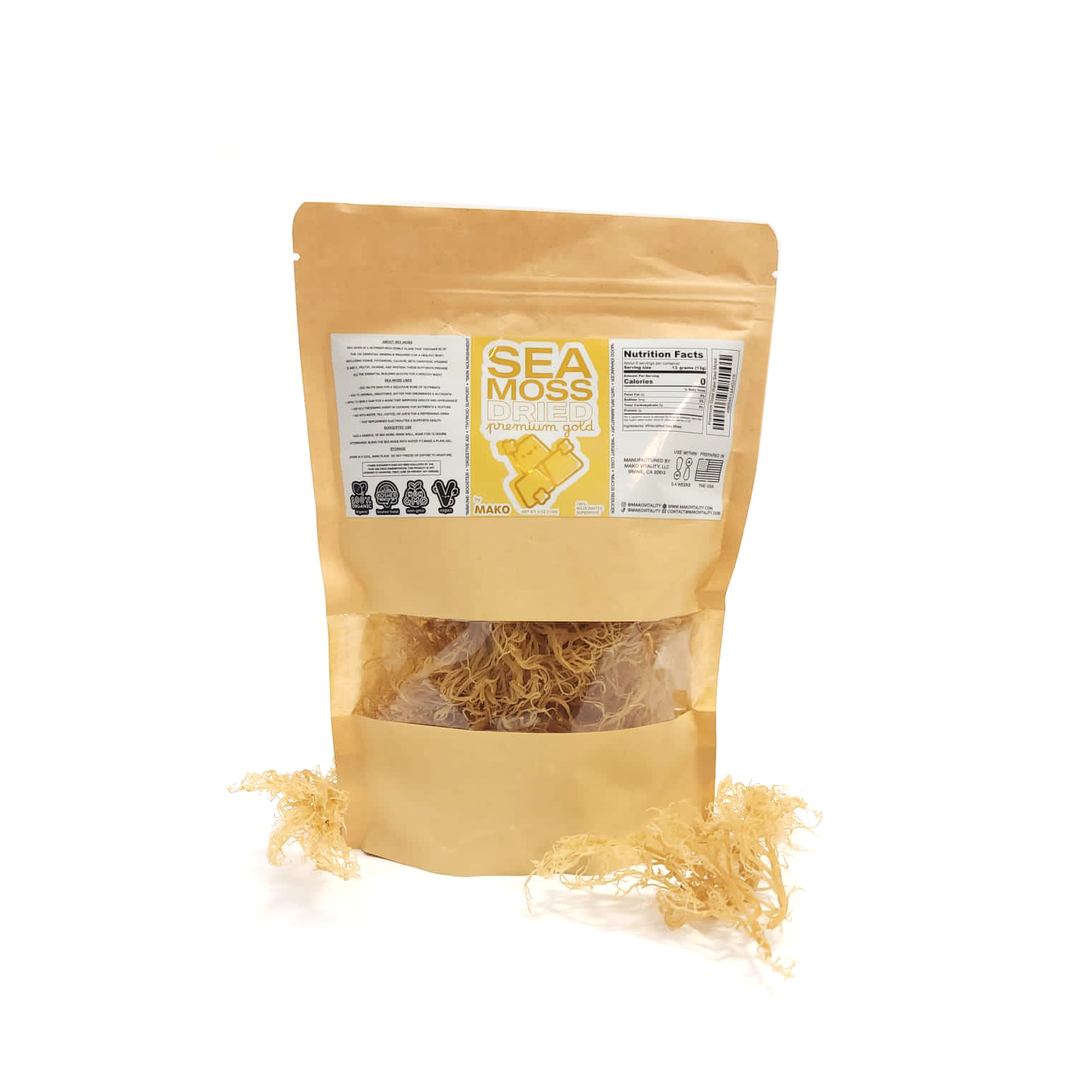 Premium Sea Wildcrafted Gel) Gold 48 Oz Moss – Mako Raw (Produces