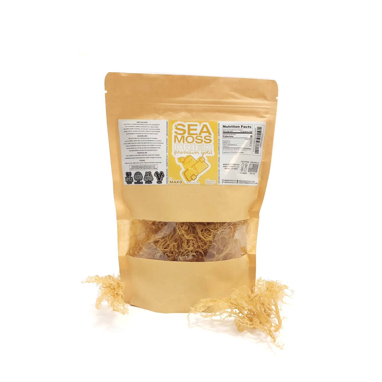 Our Dr. Sebi-Inspired Raw Dehydrated Sea Moss. It Is Premium Irish Moss (Eucheuma Cottonii). It Is Wildcrafted St. Lucian, Keto, Sugar-Free, Vegan, Organic, Halal, Kosher, Non-GMO, Gluten-Free, and Zero Calorie!